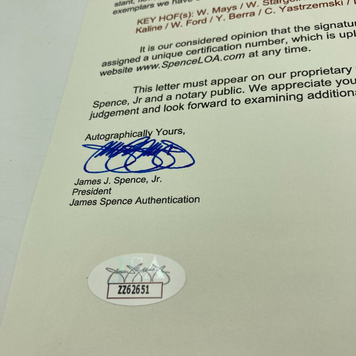 Willie Mays Hank Aaron Hall Of Fame Multi Signed Baseball JSA COA