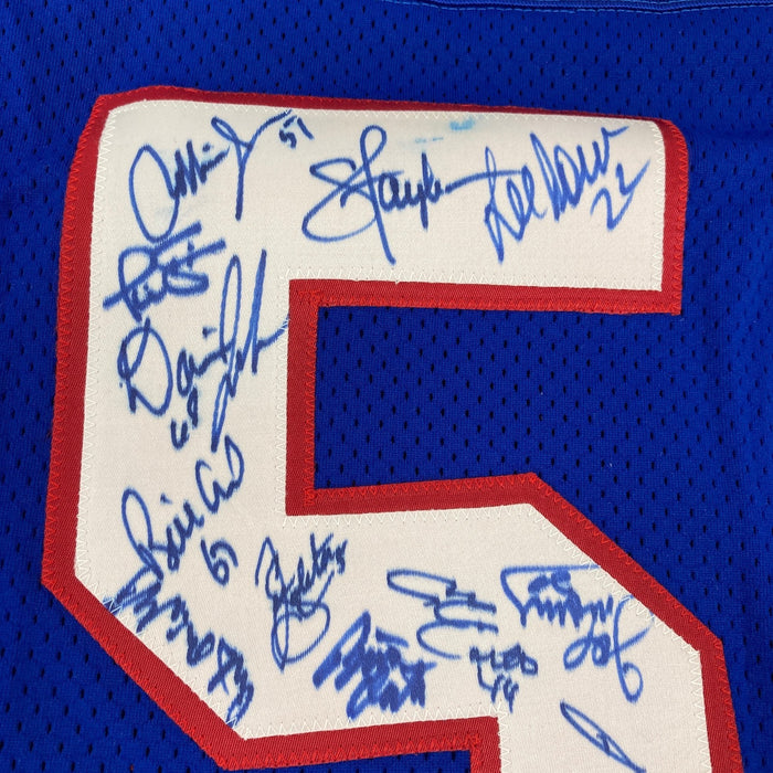 1986 New York Giants Super Bowl Champs Team Signed Jersey 44 Sigs JSA COA