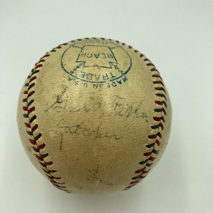 George Stovall & Gus Fisher Signed 1911 American League Baseball Indians Beckett