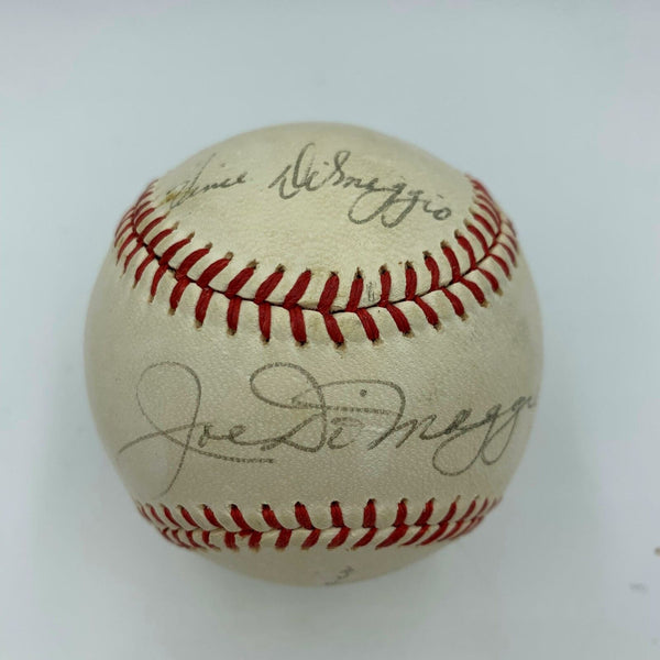 Joe Dimaggio Vince Dimaggio & Dom Dimaggio 3 Brothers Signed Baseball Beckett