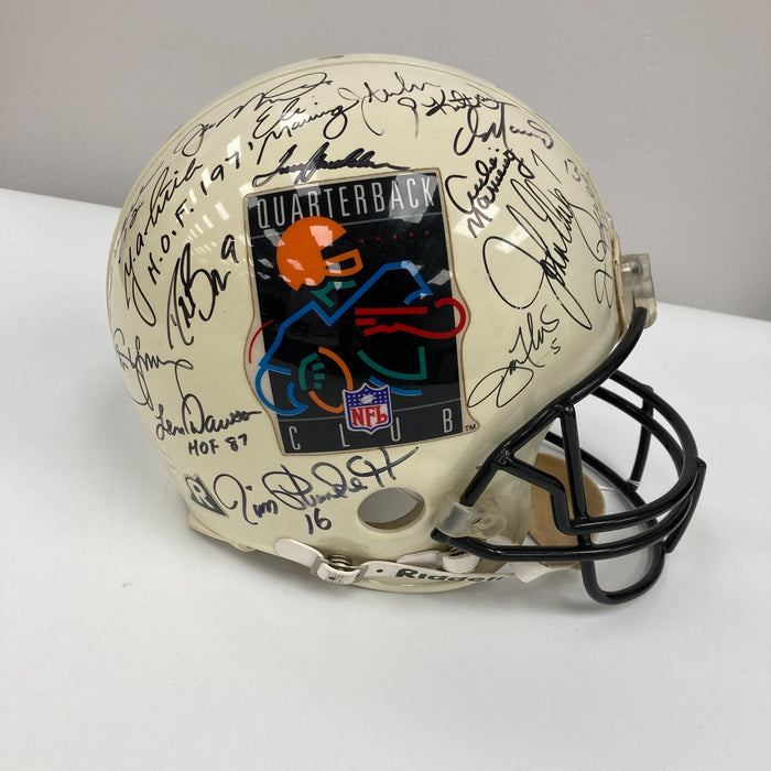 Bart Starr Joe Montana Dan Marino Quarterback Legends Signed Helmet 27 Sigs JSA
