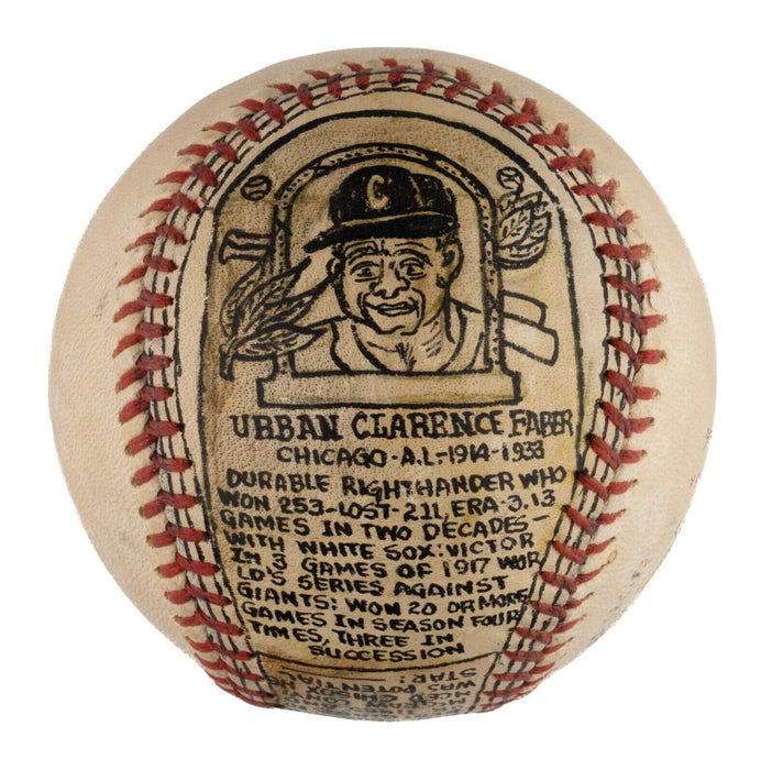 Urban "Red" Faber Hand Painted George Sosnak Folk Art Hall Of Fame Baseball