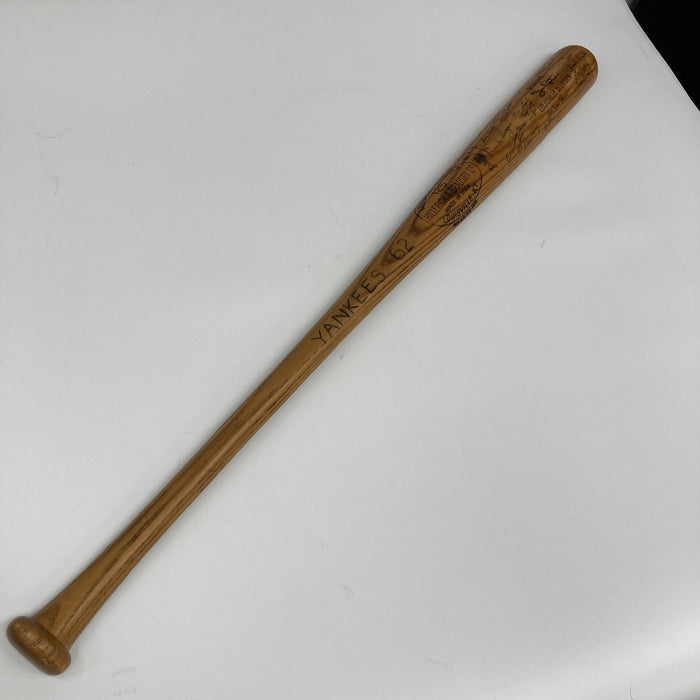 1962 New York Yankees W.S. Champs Team Signed Bat Mickey Mantle Beckett COA