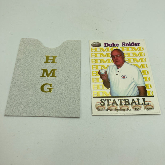 Duke Snider Signed Heavily Inscribed Career STAT Baseball Reggie Jackson COA