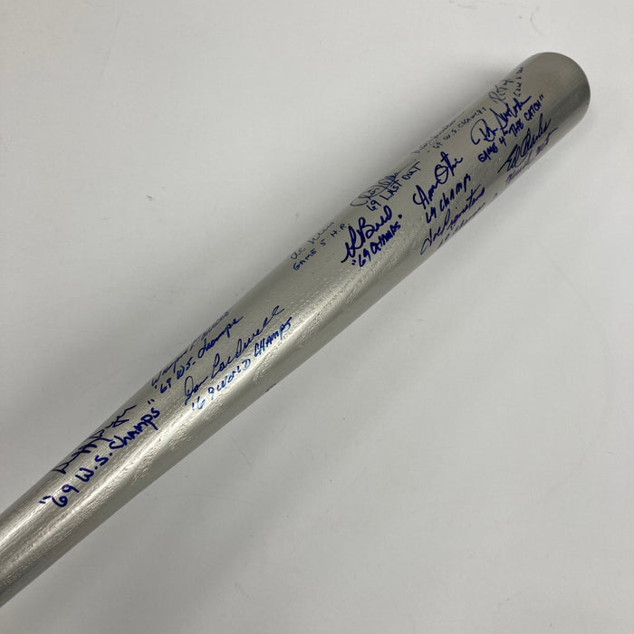 1969 New York Mets World Series Champs Team Signed Bat Nolan Ryan Tom Seaver JSA