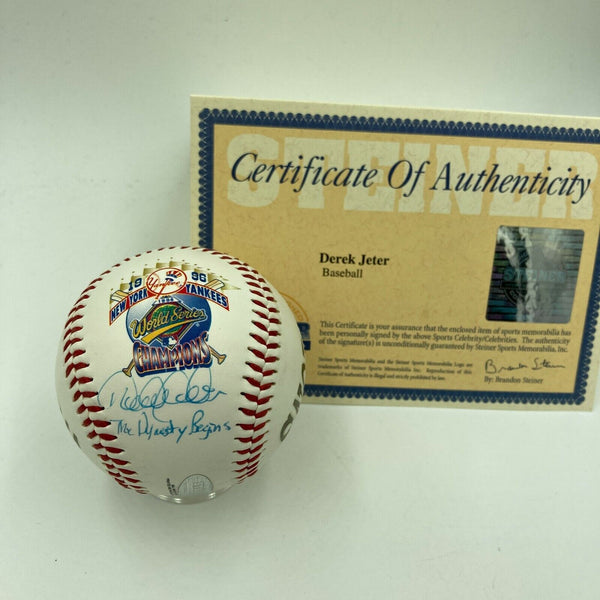 Derek Jeter "The Dynasty Begins" Signed 1996 World Series Baseball Steiner COA