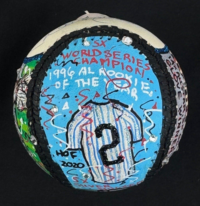 Derek Jeter Rookie Signed Charles Fazzino Hand Painted Pop Art Baseball JSA COA