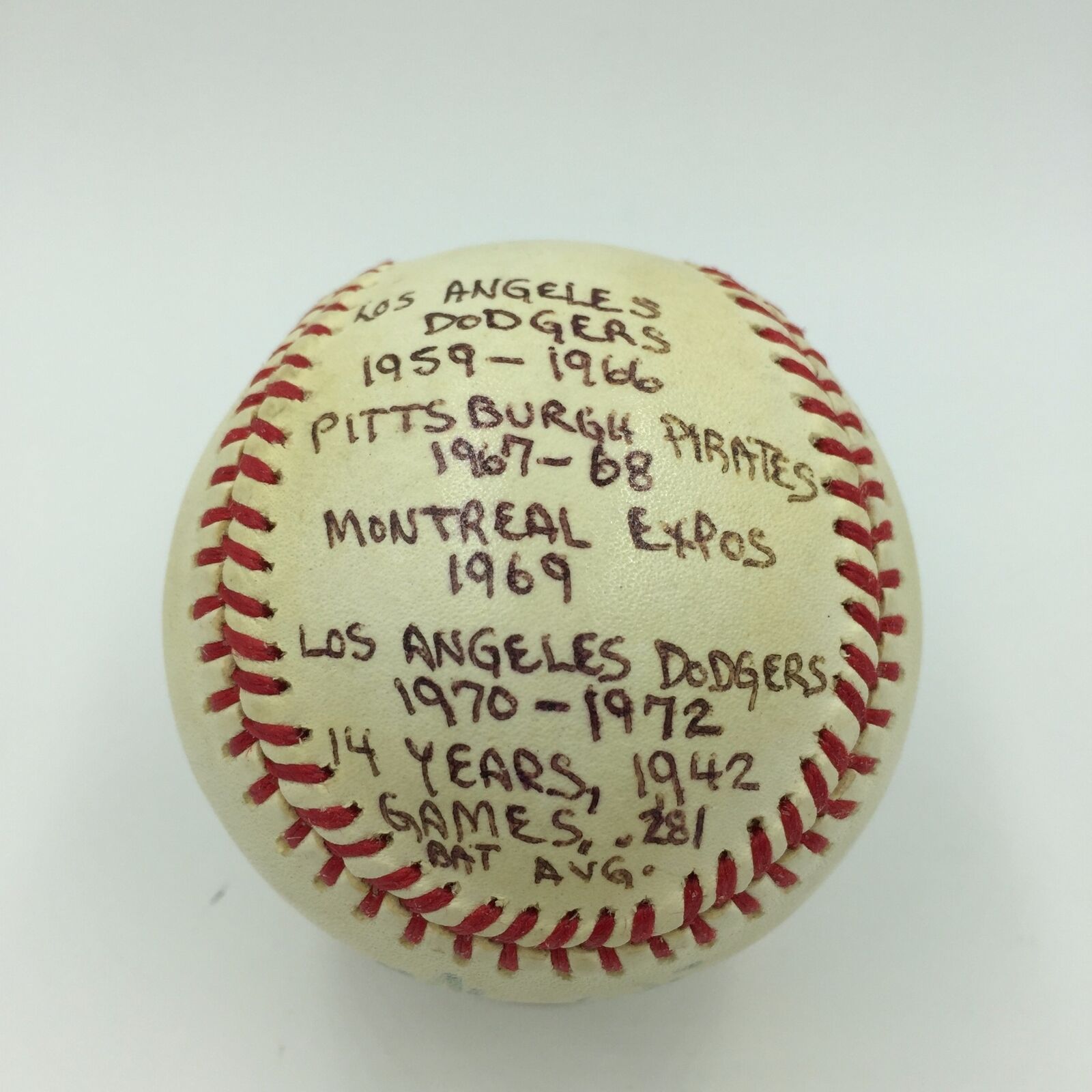 MAURY WILLS SIGNED OFFICIAL MAJOR LEAGUE BASEBALL LOS ANGELES DODGERS JSA  COA