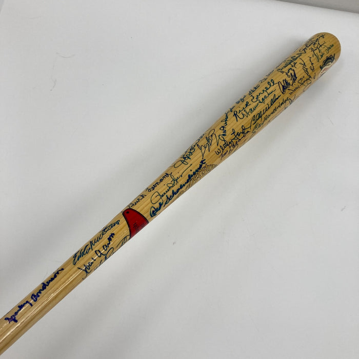 Beautiful Hall Of Fame Multi Signed Bat 66 Sigs Hank Aaron Willie Mays PSA DNA