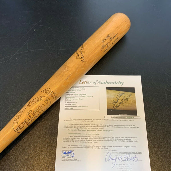 Harvey Kuenn Signed 1950's Game Issued Louisville Slugger Bat With JSA COA RARE