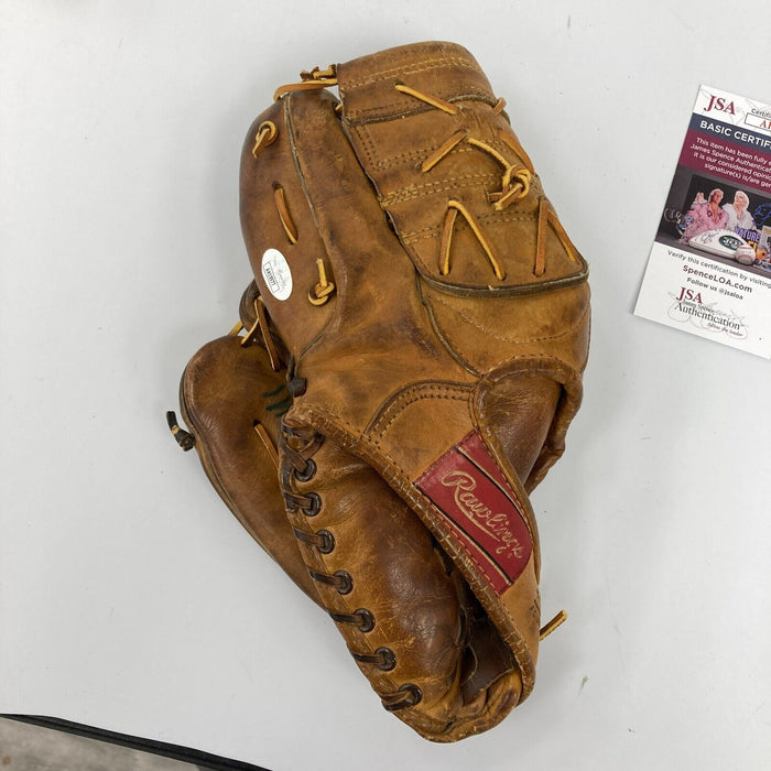 Warren Spahn Signed 1950's Game Model Baseball Glove JSA COA