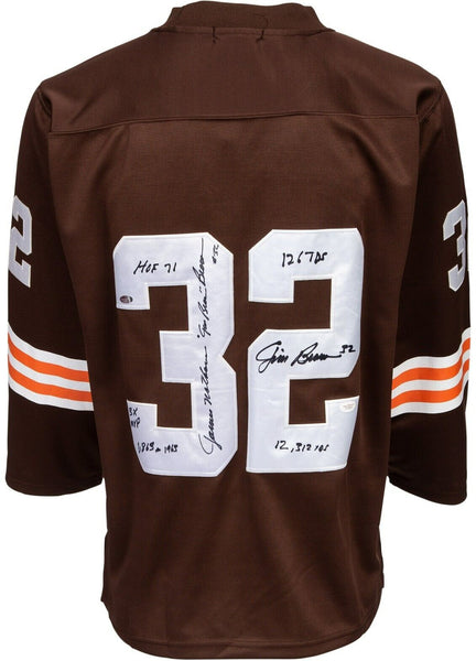 The Finest Jim Brown Signed Heavily Inscribed STATS Cleveland Browns PSA DNA JSA