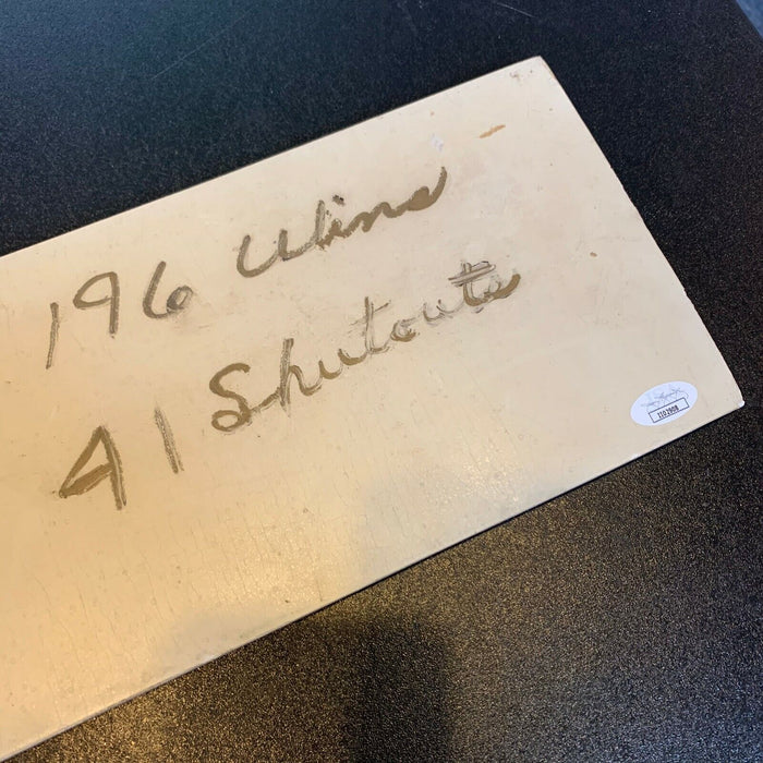 Claude Osteen Signed Inscribed 196 Wins Full Size Pitching Rubber With JSA COA