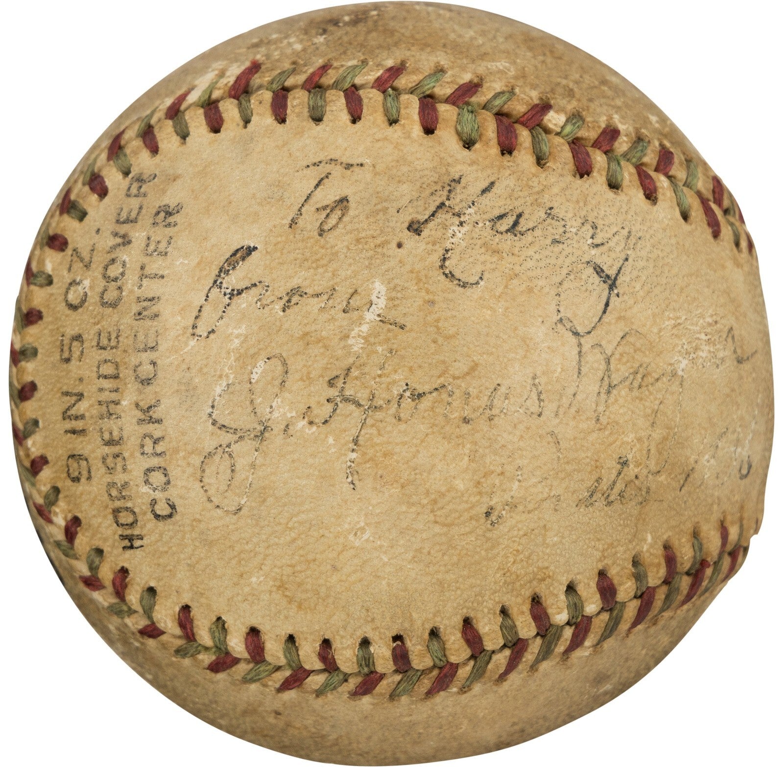 Honus Wagner Signed 1930's Baseball PSA DNA COA