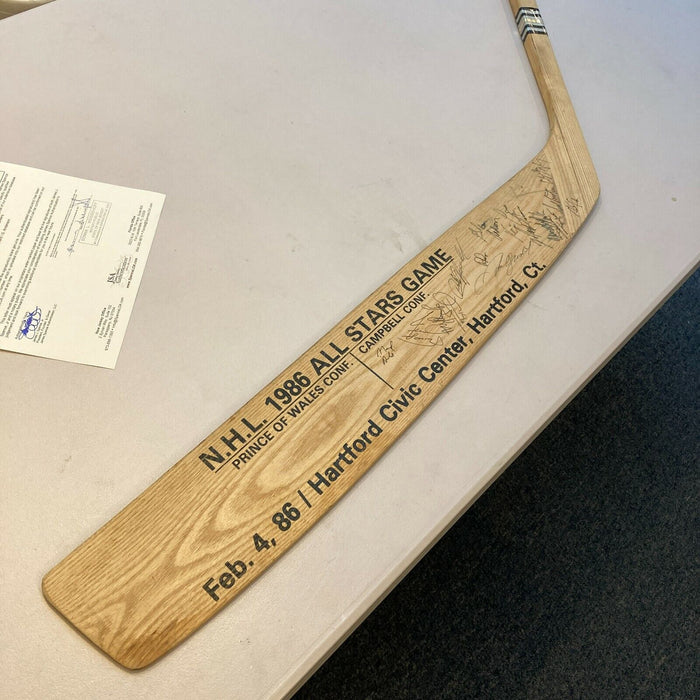 1986 NHL All Star Game Team Signed Large Hockey Stick Wayne Gretzky JSA COA