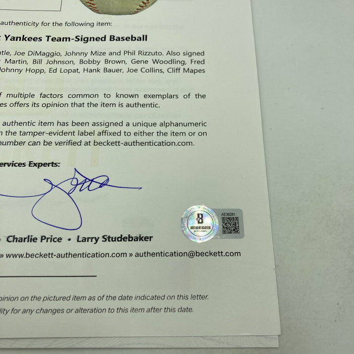 1951 Yankees World Series Champs Team Signed Baseball Mickey Mantle Rookie PSA