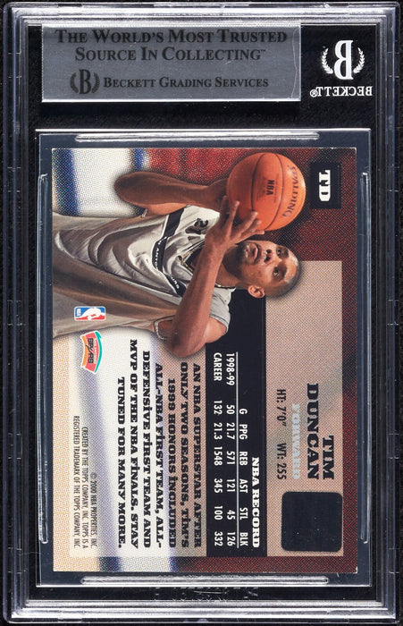 1999 Topps Tim Duncan Signed Auto Basketball Card #TD BGS Beckett Certified