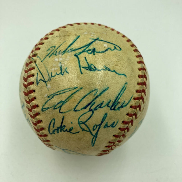 Ed Lopat Lew Burdette Greats Signed 1950's Game Used Cronin Baseball JSA COA