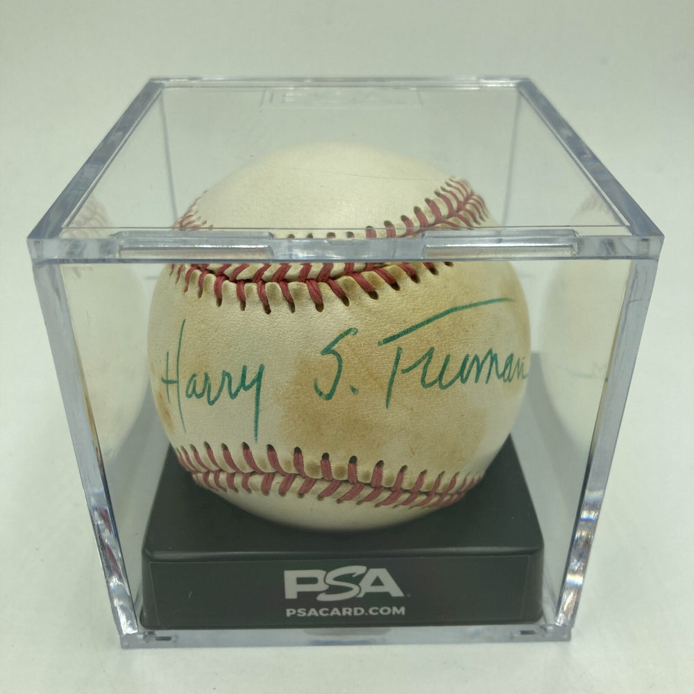 President Harry S. Truman Single Signed Baseball PSA DNA & JSA COA