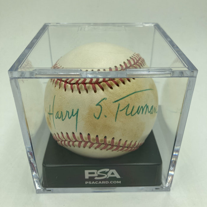 President Harry S. Truman Single Signed Baseball PSA DNA & JSA COA