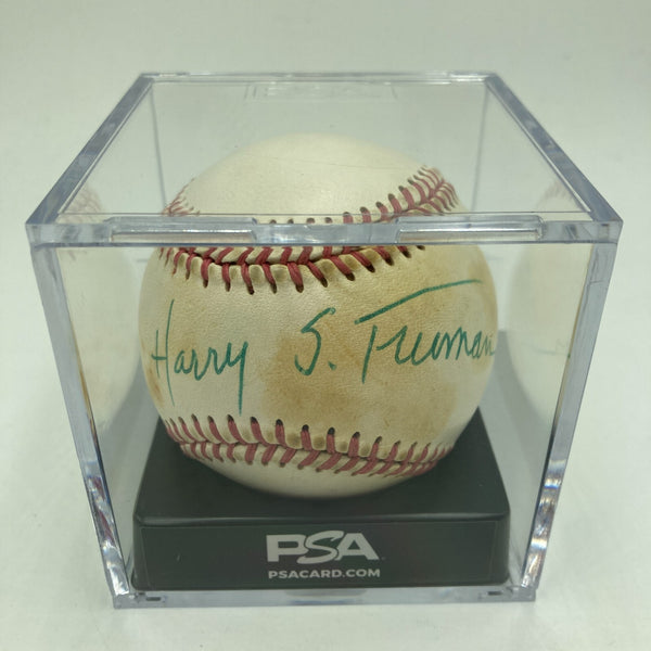 President Harry S. Truman Single Signed Baseball PSA DNA & JSA COA