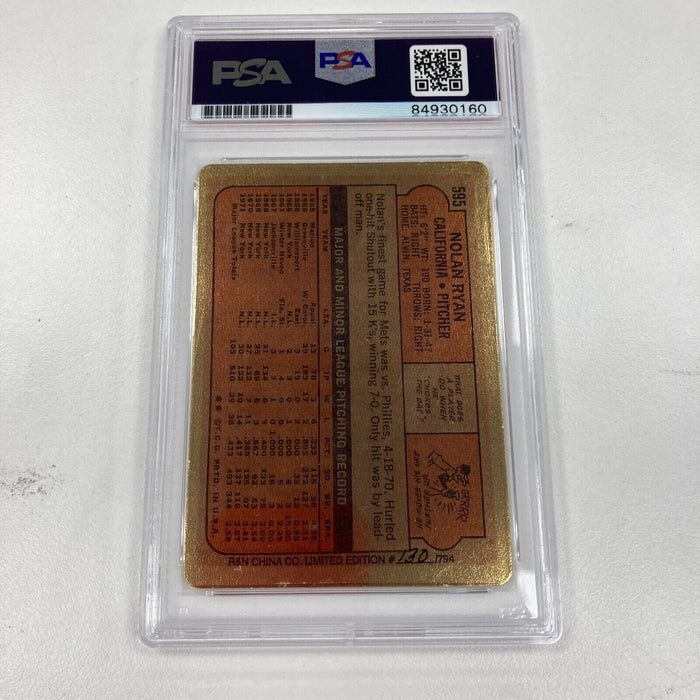 1972 Topps Nolan Ryan Signed Autographed Porcelain Baseball Card PSA DNA