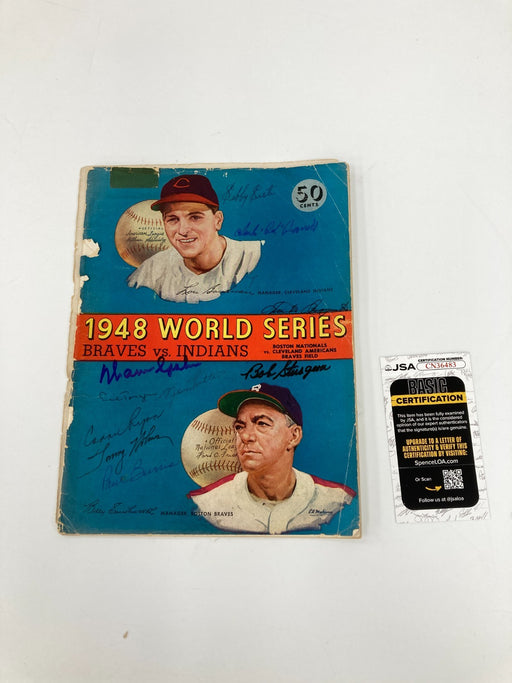 1948 Boston Braves Team Signed Vintage World Series Program JSA COA