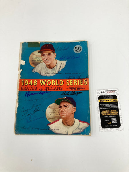 1948 Boston Braves Team Signed Vintage World Series Program JSA COA