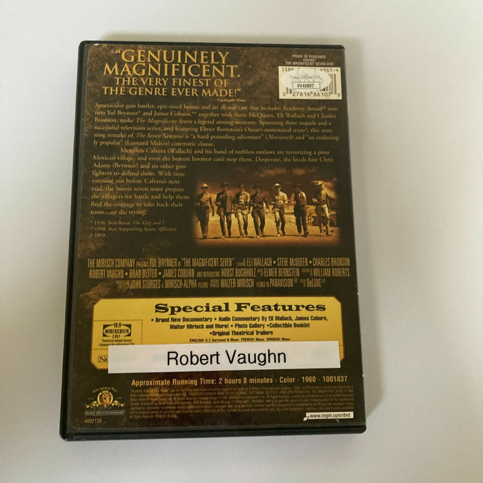 Robert Vaughn Signed The Magnificent Seven DVD Movie JSA COA
