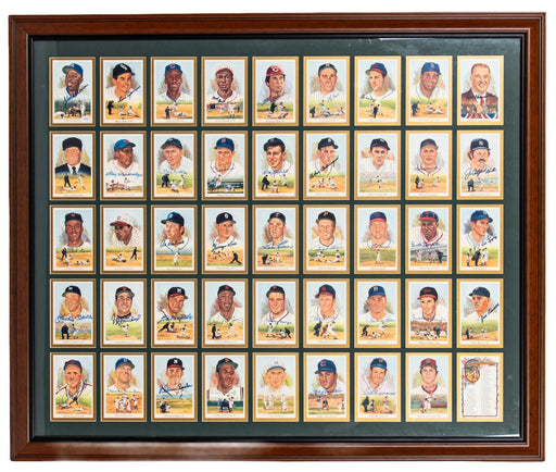 1989 Perez Steele Multi-Signed Uncut Sheet 39 Sig Mickey Mantle Ted Williams JSA
