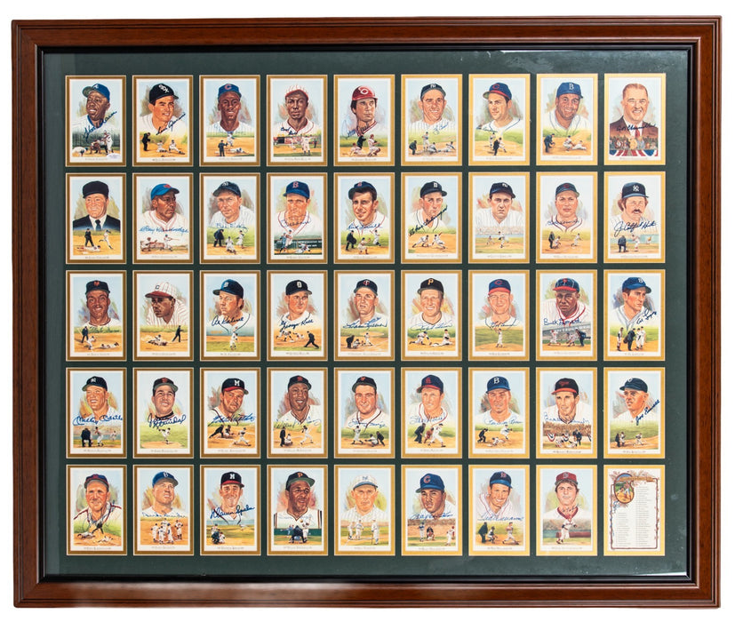 1989 Perez Steele Multi-Signed Uncut Sheet 39 Sig Mickey Mantle Ted Williams JSA