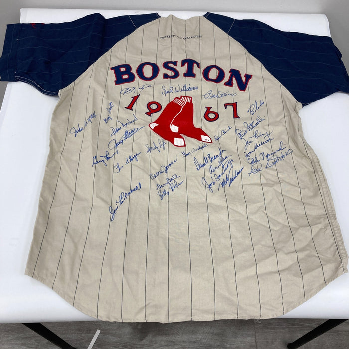 1967 Boston Red Sox AL Champs Team Signed Jersey Carl Yastrzemski 26 Sigs JSA