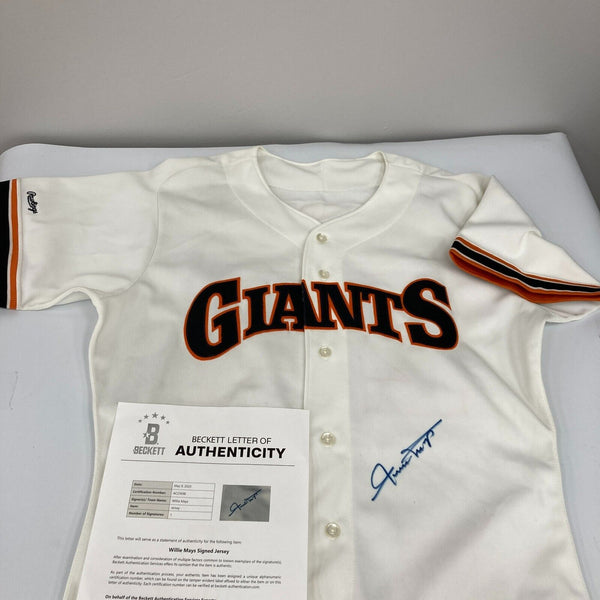 Willie Mays Signed Authentic San Francisco Giants Game Model Jersey Beckett COA