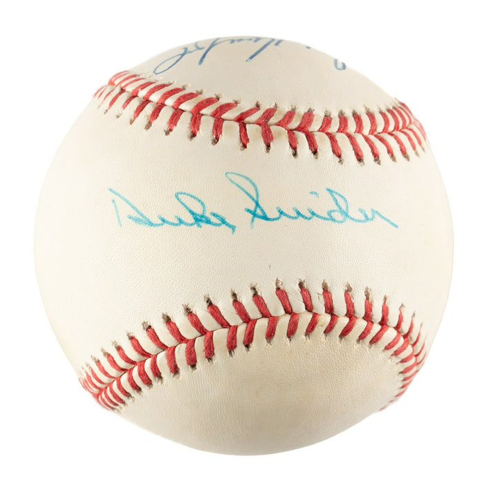 Sandy Koufax Don Drysdale Duke Snider Signed Baseball PSA DNA Graded MINT 9