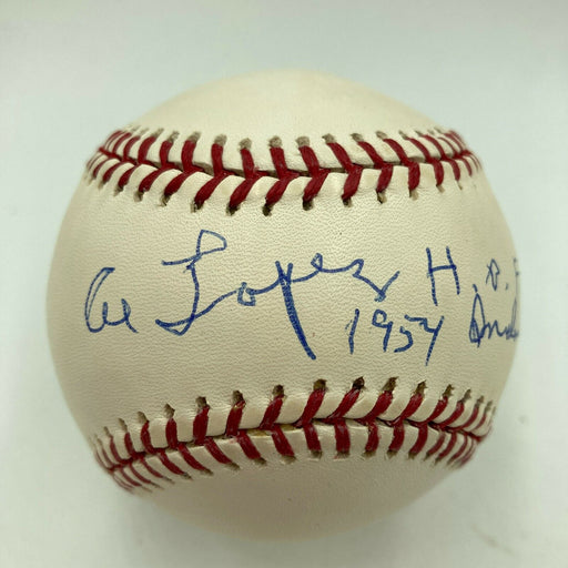 Al Lopez HOF 1977 1954 Indians Signed Major League Baseball JSA COA