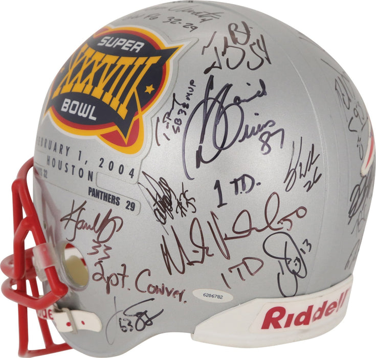 2003 New England Patriots Super Bowl Champs Team Signed Helmet Tom Brady PSA DNA