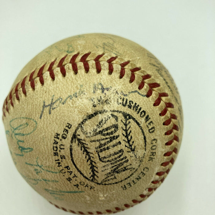 1957 Milwaukee Braves World Series Champs Team Signed Baseball JSA Hank Aaron