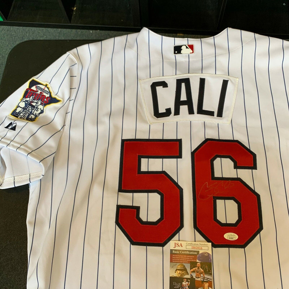 Carmen Cali Signed Game Used 2007 Minnesota Twins Baseball Jersey JSA COA