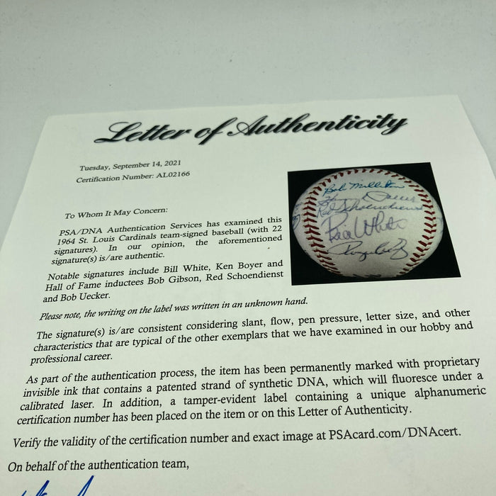 1964 St. Louis Cardinals World Series Champs Team Signed Baseball PSA DNA