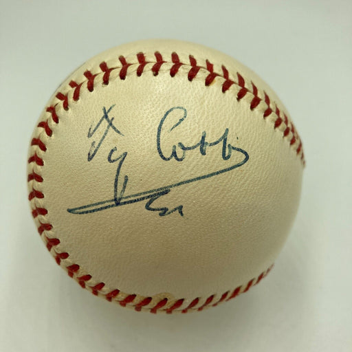 Magnificent Ty Cobb Signed 1950's American League Baseball JSA COA