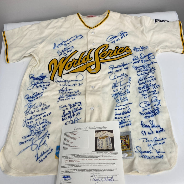 World Series MVP Winners Signed Inscribed Jersey 40 Signatures JSA COA