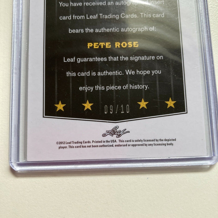2012 Leaf Pete Rose #9/10 Auto Signed Autographed Baseball Card