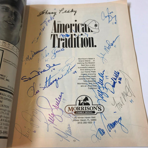 1990 Boston Red Sox Spring Training Signed Program With 15 Signatures