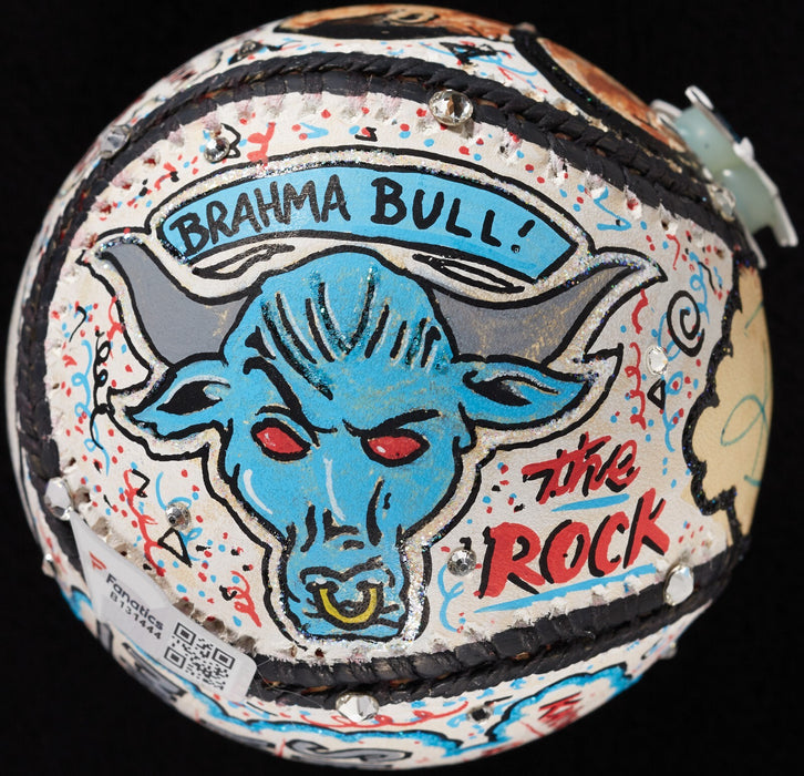 Dwayne "The Rock" Johnson Signed Charles Fazzino Hand Painted Pop Art Baseball