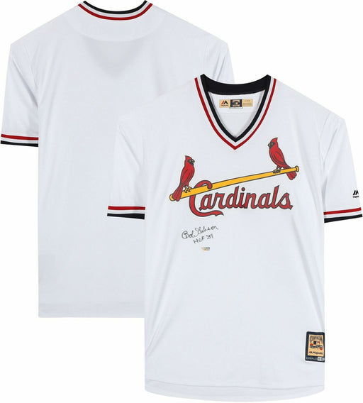 Bob Gibson HOF 1981 Signed Majestic St. Louis Cardinals Jersey With Fanatics COA