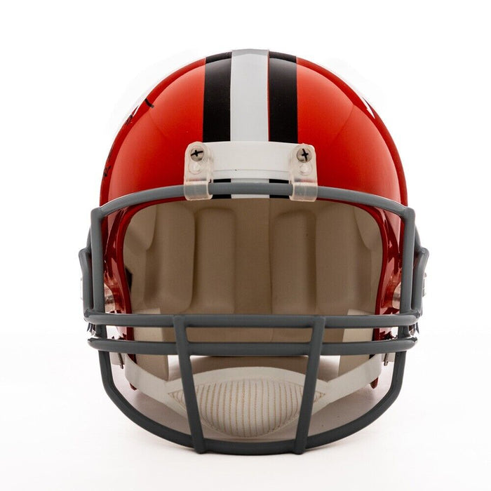 Jim Brown Signed Heavily Inscribed STATS Cleveland Browns Helmet Steiner COA