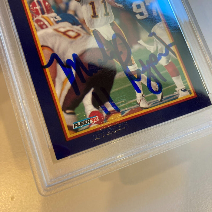 Rare 1992 Fleer Mark Rypien RC Signed Promo Card With Fleer Stamp PSA DNA