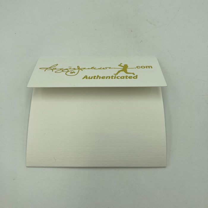 Joe Montana Signed Heavily Inscribed Career STAT Baseball Reggie Jackson COA