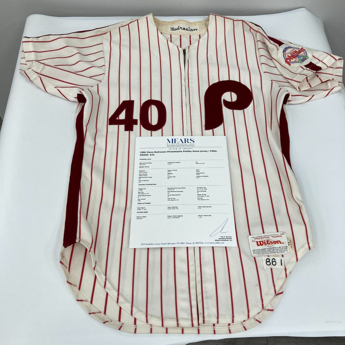 Steve Bedrosian 1986 Game Used Philadelphia Phillies Jersey MEARS A10 The Finest