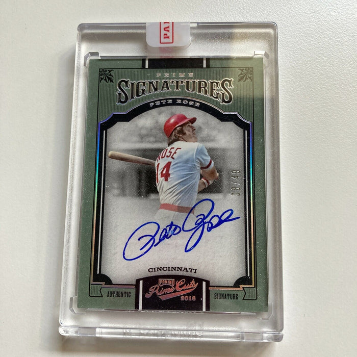 2016 Panini Prime Cuts Pete Rose #8/49 Signed Autographed Baseball Card Auto